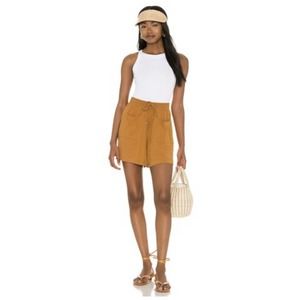 Amuse Society Kenza Knit Shorts Light Amber Size Medium